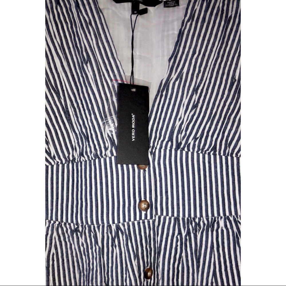 Navy/White Stripped Summer Midi Dress